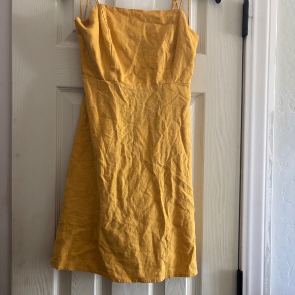 🌼 Old Navy Yellow Linen-Blend Dress – Size X Small - Picture 2 of 4